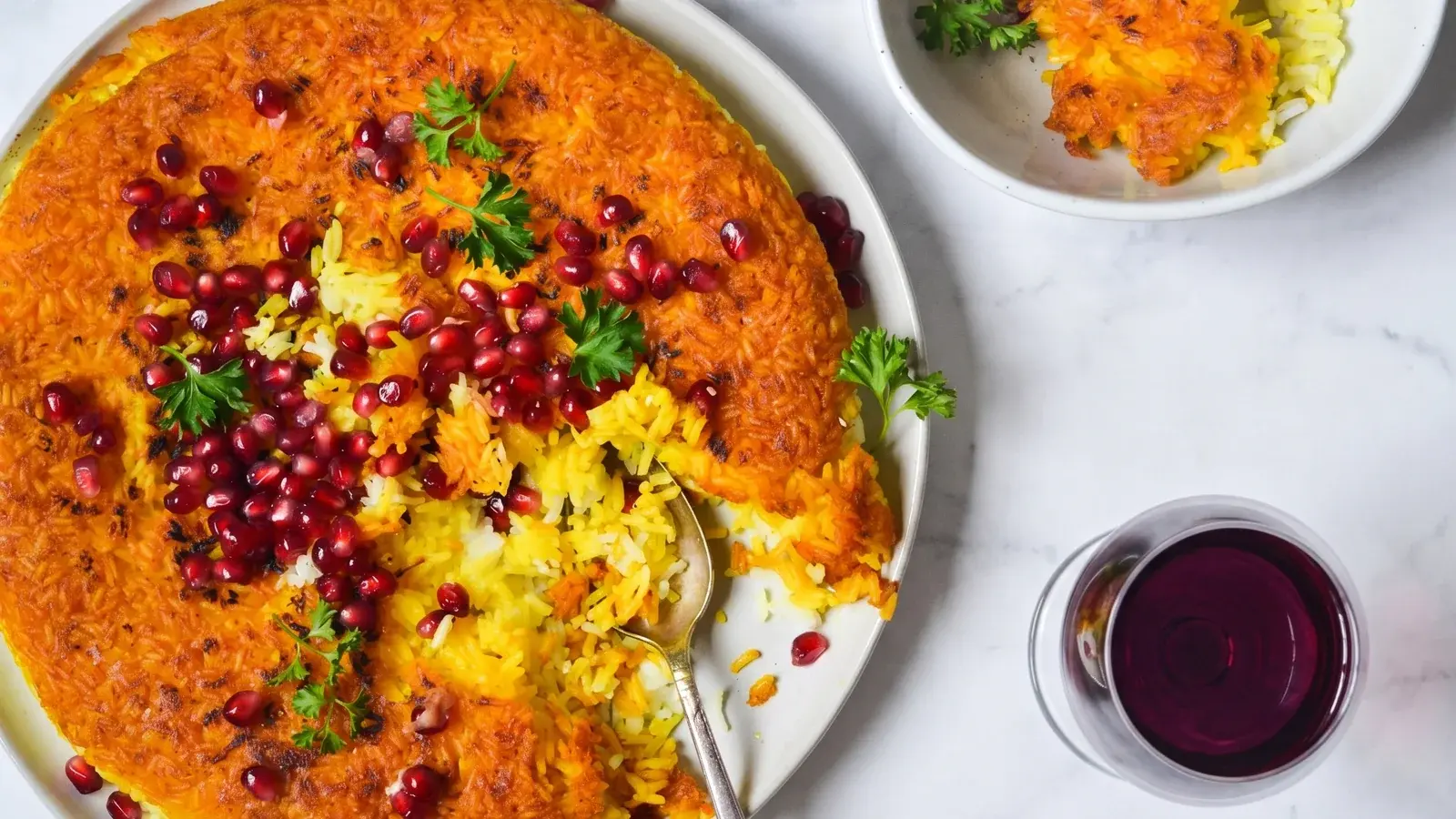 Pairing Shiraz Red with saffron rice — cover